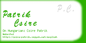 patrik csire business card